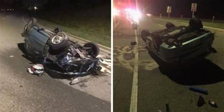 
A 16-Year-Old Was Charged After Hamilton Police Found Their Car Flipped Over On A Highway 