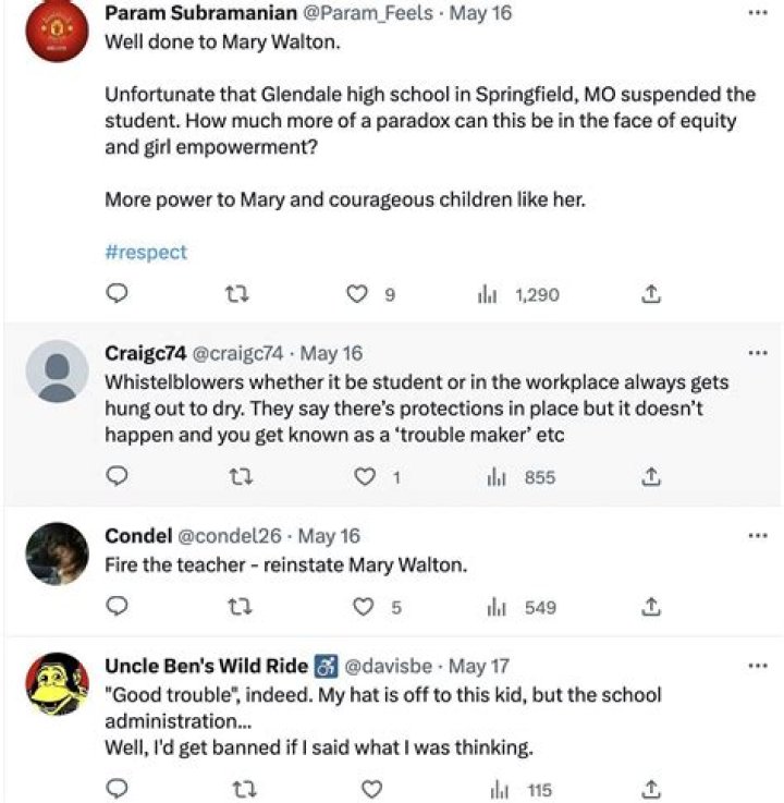 
Glendale High School: Suspended Mary Walton garners support after exposing racist teacher in viral video 