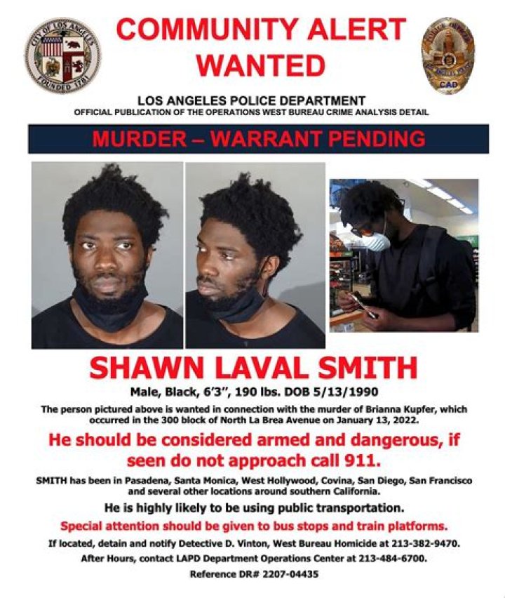 
LA Brea Murder Case: Who Is Shawn Leval Smith Brianna Kupfer Killer Suspect? His Details 