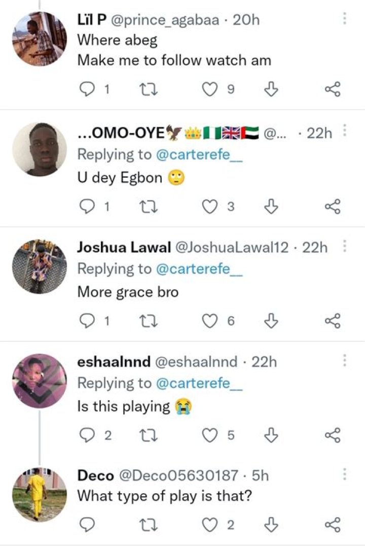 
“Shay Na Football Age?” – Netizens React As Carter Efe Reveals His Real Age 