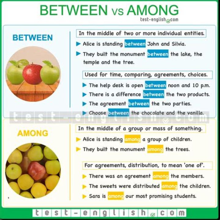 What is difference between between and among