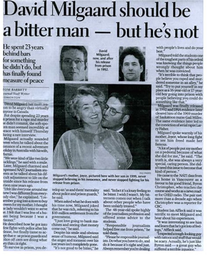 
What Was David Milgaard Death Cause? Advocate Compensation and Settlement After Wrong Accused 
