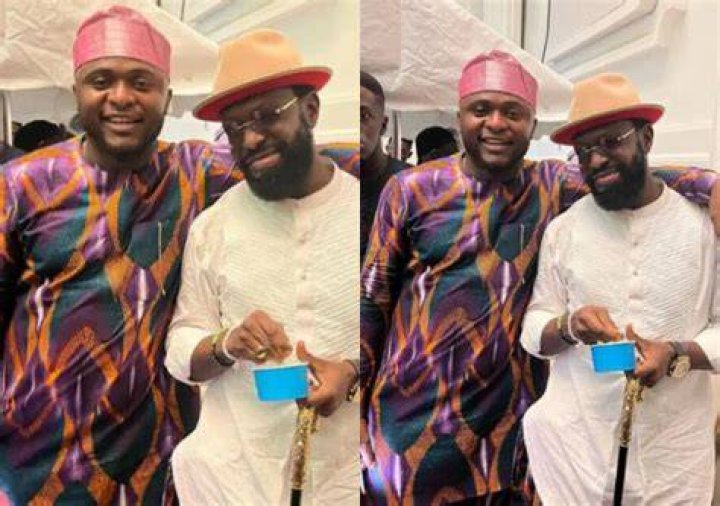 
With My Best Friend – Ubi Franklin Thrashes Beef With Timaya As They Reunite At Don Jazzy’s Mother’s Funeral 